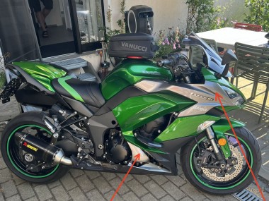 Großhandel Kawasaki Z1000SX Motorrad Verkleidung 2010-2018 - Grün Silber