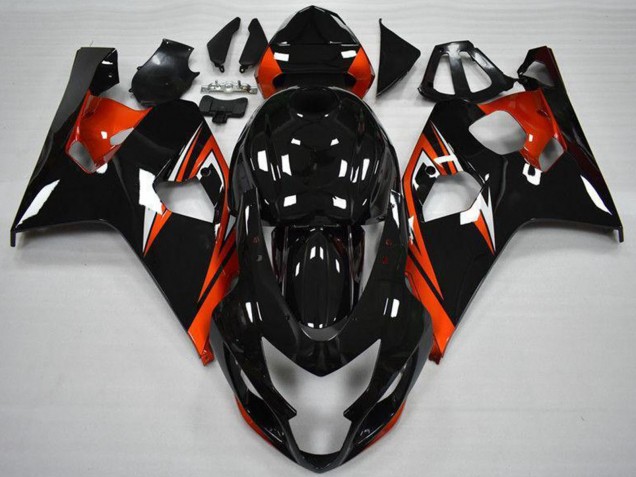 Großhandel Suzuki GSXR 600/750 Motorrad Verkleidung 2004-2005 - Glanzendes Schwarz Rot Streifen