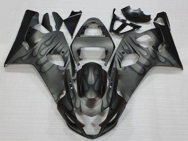 Großhandel Suzuki GSXR 600/750 Motorrad Verkleidung 2004-2005 - Grau Schwarz Flamme