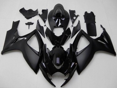 Großhandel Suzuki GSXR 600/750 Motorrad Verkleidung 2006-2007 - Matt Schwarz Glanzendes Schwarz