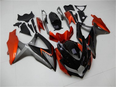 Großhandel Suzuki GSXR 600/750 Motorrad Verkleidung 2008-2010 - Orange Grau Glanzendes Schwarz
