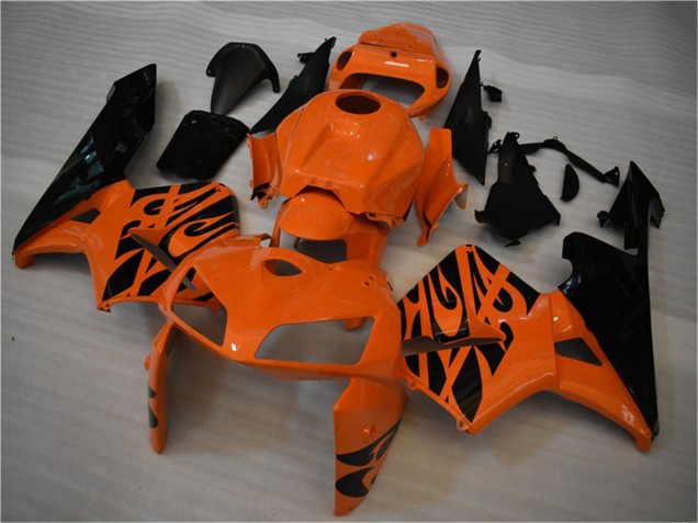 Großhandel Honda CBR600RR Motorrad Verkleidung 2005-2006 - Orange Schwarz Flamme