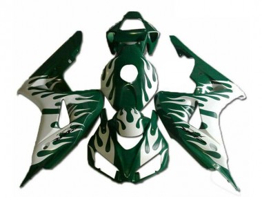 Großhandel Honda CBR1000RR Motorrad Verkleidung 2006-2007 - Weiss Grun Flamme