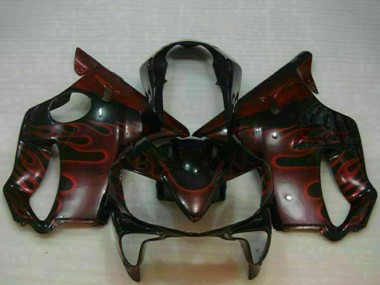 Großhandel Honda CBR600 F4i Motorrad Verkleidung 2004-2007 - Glanzendes Schwarz Rot Flamme