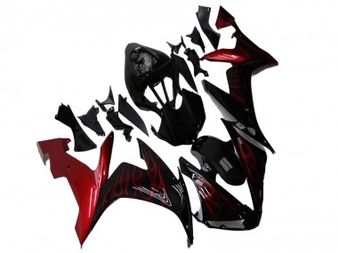 Großhandel Yamaha YZF R1 Motorrad Verkleidung 2004-2006 - Glanzendes Schwarz Rot Flamme