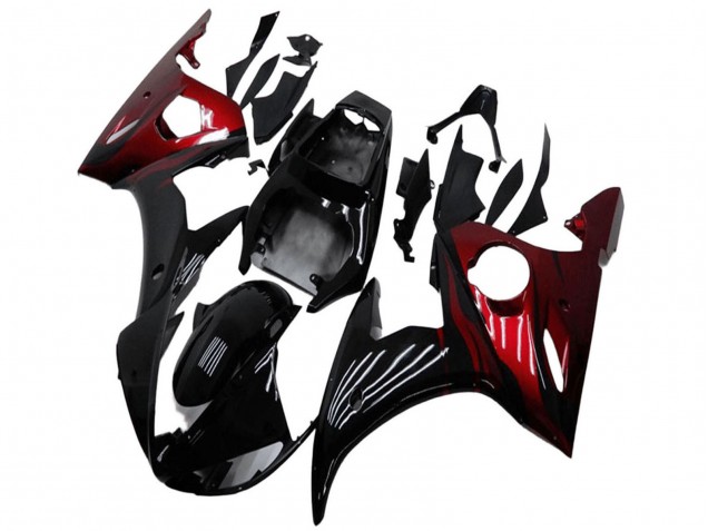Großhandel Yamaha YZF R6 Motorrad Verkleidung Kit 2003-2004 - Glanzendes Schwarz Rot