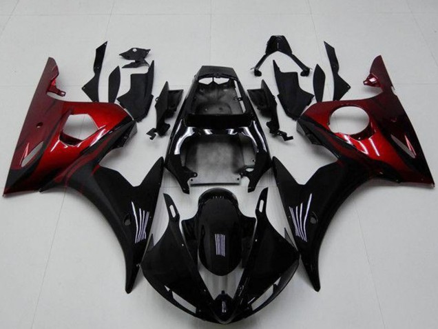 Großhandel Yamaha YZF R6 Motorrad Verkleidung Kit 2003-2004 - Glanzendes Schwarz Rot