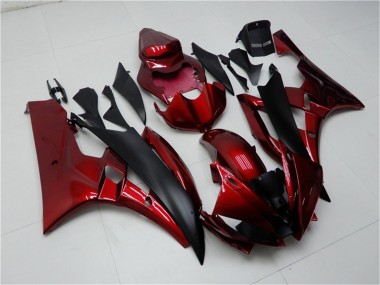 Großhandel Yamaha YZF R6 Motorrad Verkleidung Kit 2006-2007 - Rot Matt Schwarz