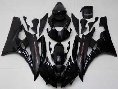 Großhandel Yamaha YZF R6 Motorrad Verkleidung Kit 2006-2007 - Glanzendes Schwarz Matt Schwarz