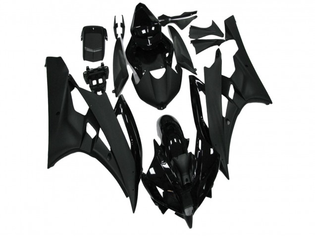Großhandel Yamaha YZF R6 Motorrad Verkleidung 2006-2007 - Glanzendes Schwarz Matt Schwarz