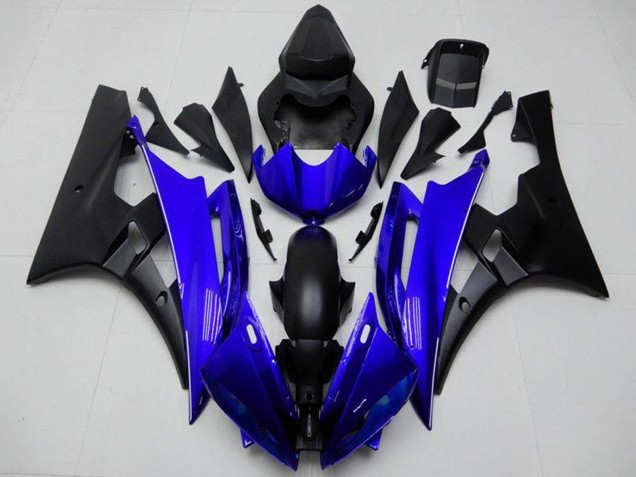 Großhandel Yamaha YZF R6 Motorrad Verkleidung 2006-2007 - Blau Matt Schwarz