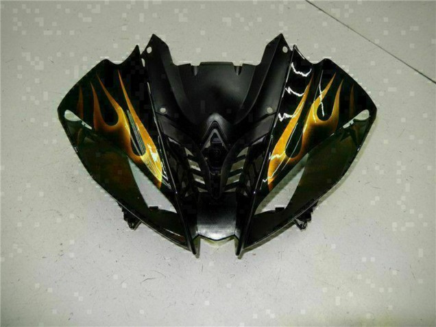 Großhandel Yamaha YZF R6 Motorrad Verkleidung 2008-2016 - Glanzendes Schwarz Gold Flamme