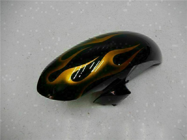 Großhandel Yamaha YZF R6 Motorrad Verkleidung 2008-2016 - Glanzendes Schwarz Gold Flamme