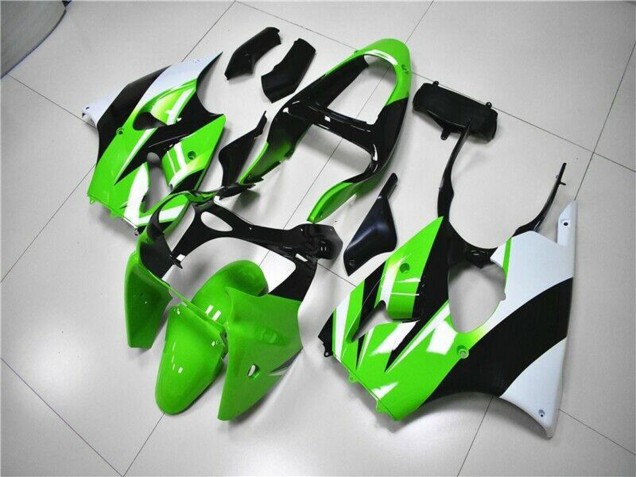 Großhandel Kawasaki ZX6R Motorrad Verkleidung Kit 2000-2002 - Grun Weiss Schwarz