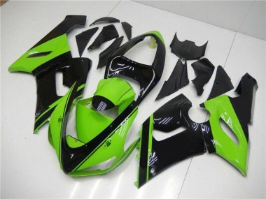 Großhandel Kawasaki ZX6R Motorrad Verkleidung 2005-2006 - Grun Glanzendes Schwarz