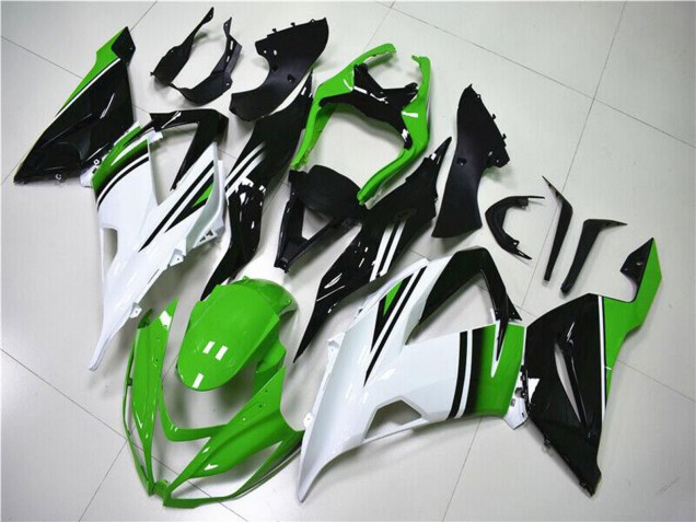 Großhandel Kawasaki ZX6R Motorrad Verkleidung 2013-2018 - Grun Weiss Glanzendes Schwarz