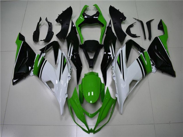 Großhandel Kawasaki ZX6R Motorrad Verkleidung 2013-2018 - Grun Weiss Glanzendes Schwarz