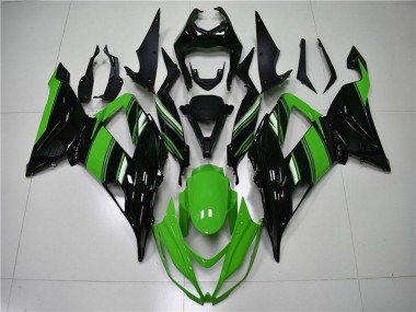 Großhandel Kawasaki ZX6R Motorrad Verkleidung 2013-2018 - Grun Glanzendes Schwarz