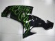 Großhandel Kawasaki ZX10R Motorrad Verkleidung 2006-2007 - Glanzendes Schwarz Grun Flamme