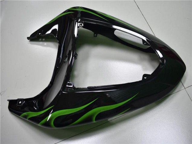 Großhandel Kawasaki ZX10R Motorrad Verkleidung 2006-2007 - Glanzendes Schwarz Grun Flamme