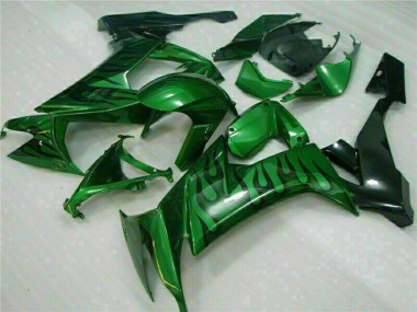 Großhandel Kawasaki ZX10R Motorrad Verkleidung 2008-2010 - Glanzendes Schwarz Grun Flamme