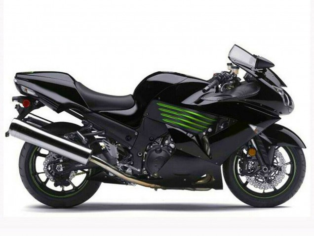 Großhandel Kawasaki ZX14R ZZR1400 Motorrad Verkleidung 2006-2011 - Glanzendes Schwarz Grun