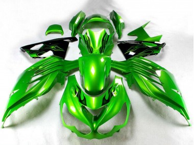 Großhandel Kawasaki ZX14R ZZR1400 Motorrad Verkleidung 2012-2024 - Grun Glanzendes Schwarz