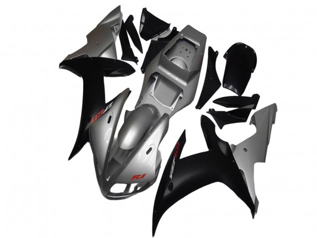 Großhandel Yamaha YZF R1 Motorrad Verkleidung 2002-2003 - Silber Matt Schwarz