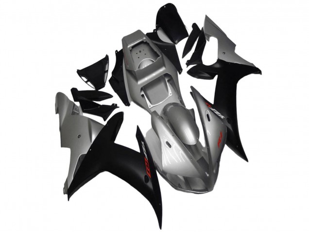 Großhandel Yamaha YZF R1 Motorrad Verkleidung 2002-2003 - Silber Matt Schwarz