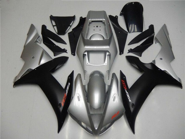 Großhandel Yamaha YZF R1 Motorrad Verkleidung 2002-2003 - Silber Matt Schwarz