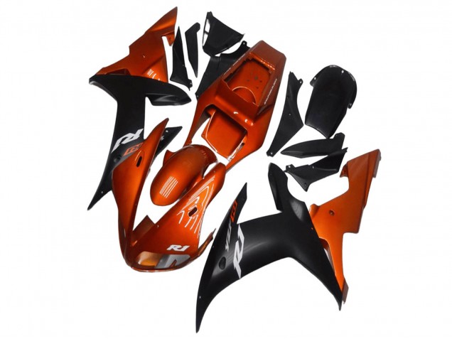 Großhandel Yamaha YZF R1 Motorrad Verkleidung 2002-2003 - Orange Matt Schwarz