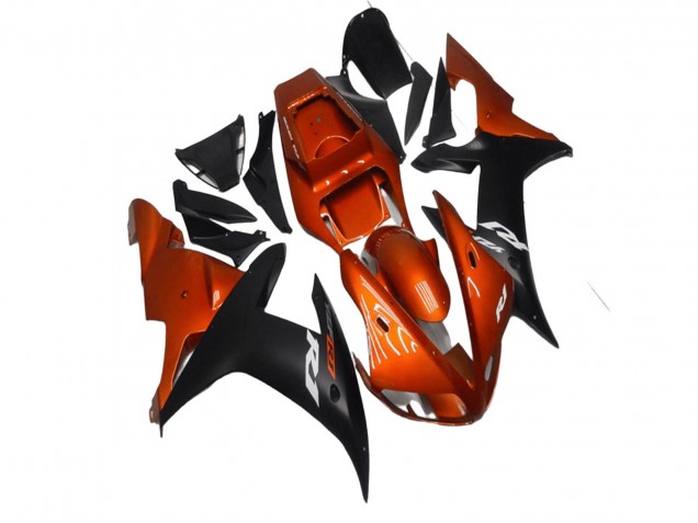 Großhandel Yamaha YZF R1 Motorrad Verkleidung 2002-2003 - Orange Matt Schwarz