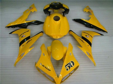 Großhandel Yamaha YZF R1 Motorrad Verkleidung 2004-2006 - Gelb Glanzendes Schwarz Dunlop 50