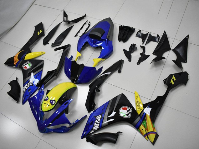 Großhandel Yamaha YZF R1 Motorrad Verkleidung 2007-2008 - Blau Gelb Schwarz Hai