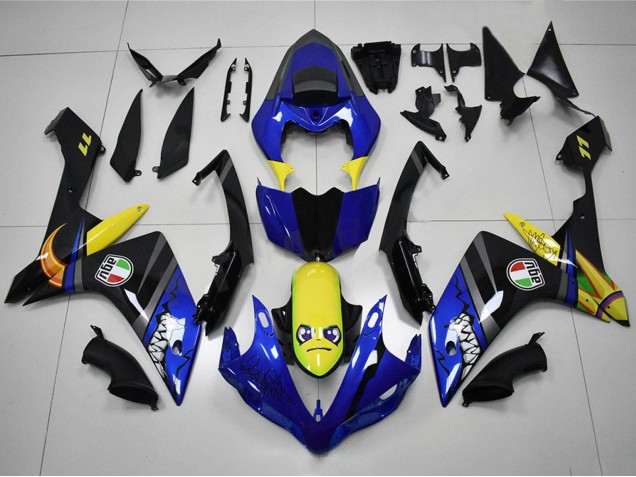Großhandel Yamaha YZF R1 Motorrad Verkleidung 2007-2008 - Blau Gelb Schwarz Hai