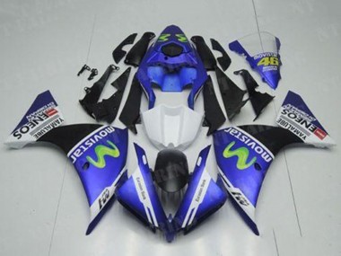 Großhandel Yamaha YZF R1 Motorrad Verkleidung 2012-2014 - Blau Weiss Schwarz Grun MoviStar Yamalube ENEOS