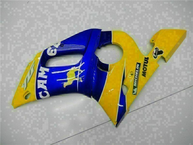 Großhandel Yamaha YZF R6 Motorrad Verkleidung 1998-2002 - Gelb Blau Weiss Kamel Motul