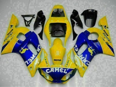 Großhandel Yamaha YZF R6 Motorrad Verkleidung 1998-2002 - Gelb Blau Weiss Kamel Motul
