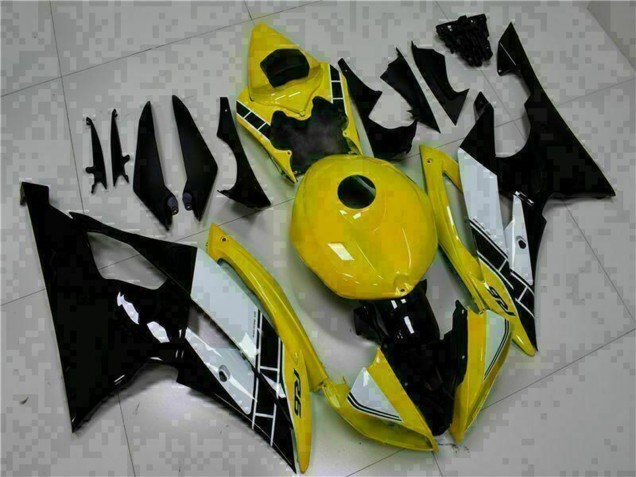 Großhandel Yamaha YZF R6 Motorrad Verkleidung 2008-2016 - Gelb Weiss Glanzendes Schwarz
