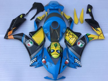 Großhandel Honda CBR1000RR Motorrad Verkleidung 2012-2016 - Blau Gelb Glanzendes Schwarz Hai Teeth