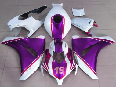Großhandel Honda CBR1000RR Motorrad Verkleidung 2008-2011 - Weiss Glanzendes Lila Rosa 19