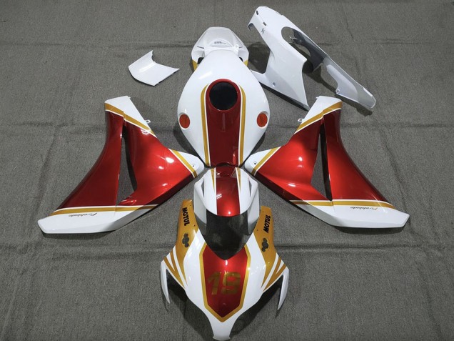 Großhandel Honda CBR1000RR Motorrad Verkleidung 2008-2011 - Weiss Rot Gold