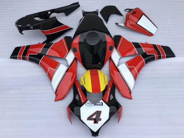 Großhandel Honda CBR1000RR Motorrad Verkleidung 2008-2011 - Rot Weiss Gelb Glanzendes Schwarz Rennen Stil
