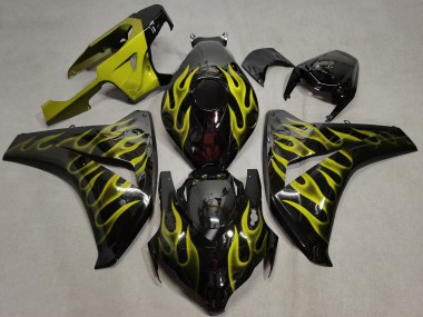 Großhandel Honda CBR1000RR Motorrad Verkleidung 2008-2011 - Glanzendes Schwarz Gold Flamme