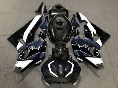 Großhandel Honda CBR600RR Motorrad Verkleidung 2013-2023 - Schwarzer Carbonfaser Stil Weiss blau Bull