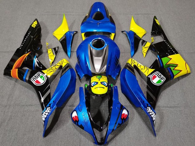 Großhandel Honda CBR600RR Motorrad Verkleidung 2007-2008 - Blau Gelb Glanzendes Schwarz Hai