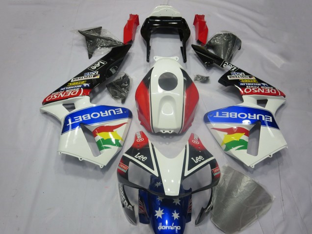 Großhandel Honda CBR600RR Motorrad Verkleidung Kit 2003-2004 - Weiss Rot Blau Glanzendes Schwarz EuroBet