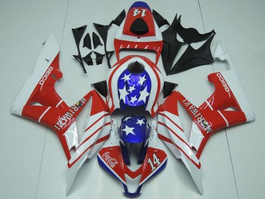 Großhandel Honda CBR600RR Motorrad Verkleidung 2007-2008 - Weiss Rot Blau Stern Geico 14
