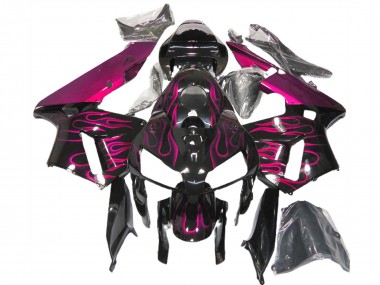 Großhandel Honda CBR600RR Motorrad Verkleidung 2005-2006 - Glanzendes Schwarz Rosa Flamme