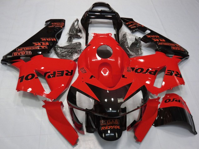 Großhandel Honda CBR600RR Motorrad Verkleidung 2003-2004 - Rot Glanzendes Schwarz Repsol